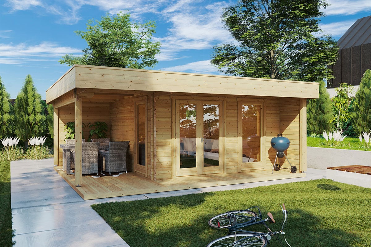 6 % billiger: Gartenhausli mit Terrasse “Hansa Lounge XL” 6x5m | Gartenhausli mit Veranda 5x6m | Gartenhausli mit Terrasse | Gartenterrasse mit Sonnendach, mit Terrasse Unkategorisiert online kaufen