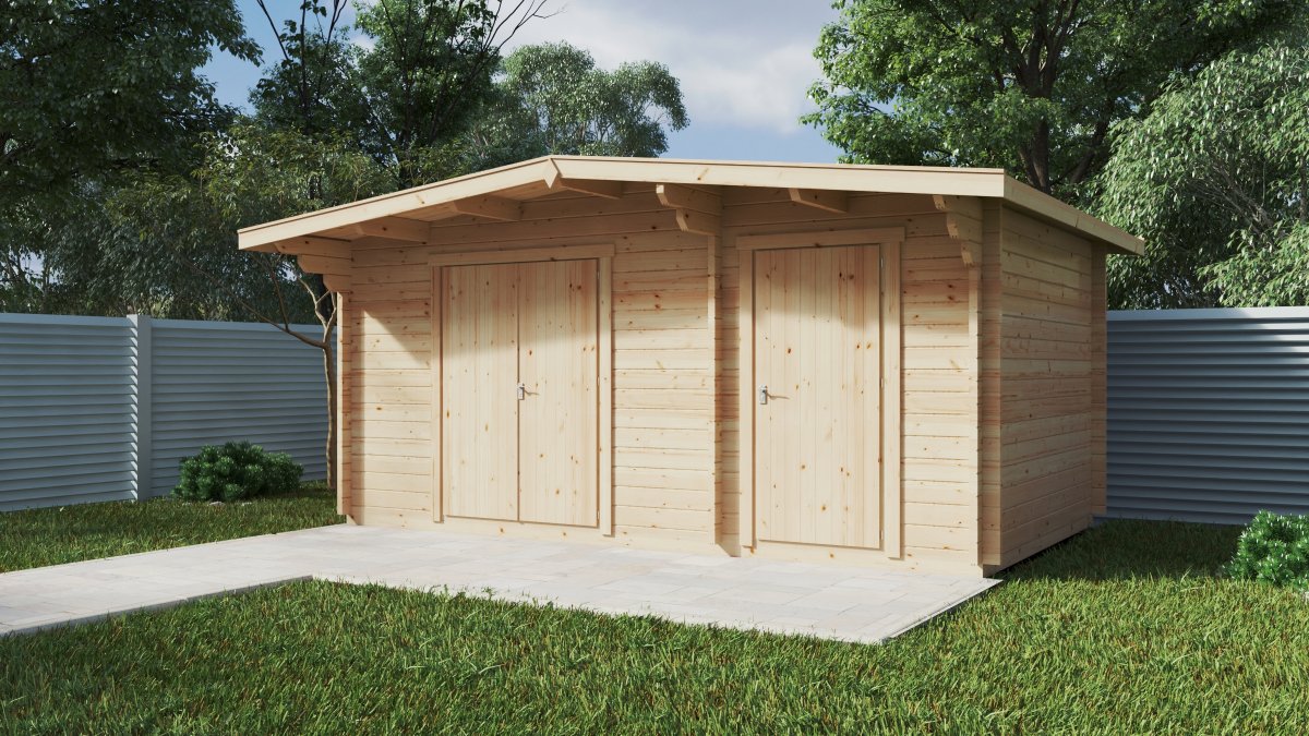 Doppel-Geräteschuppen “Typ A” 5x3m | Geräteschuppen aus Holz | Gerätehaus selber bauen | Holzschuppen im Garten mit Schuppen Unkategorisiert online kaufen