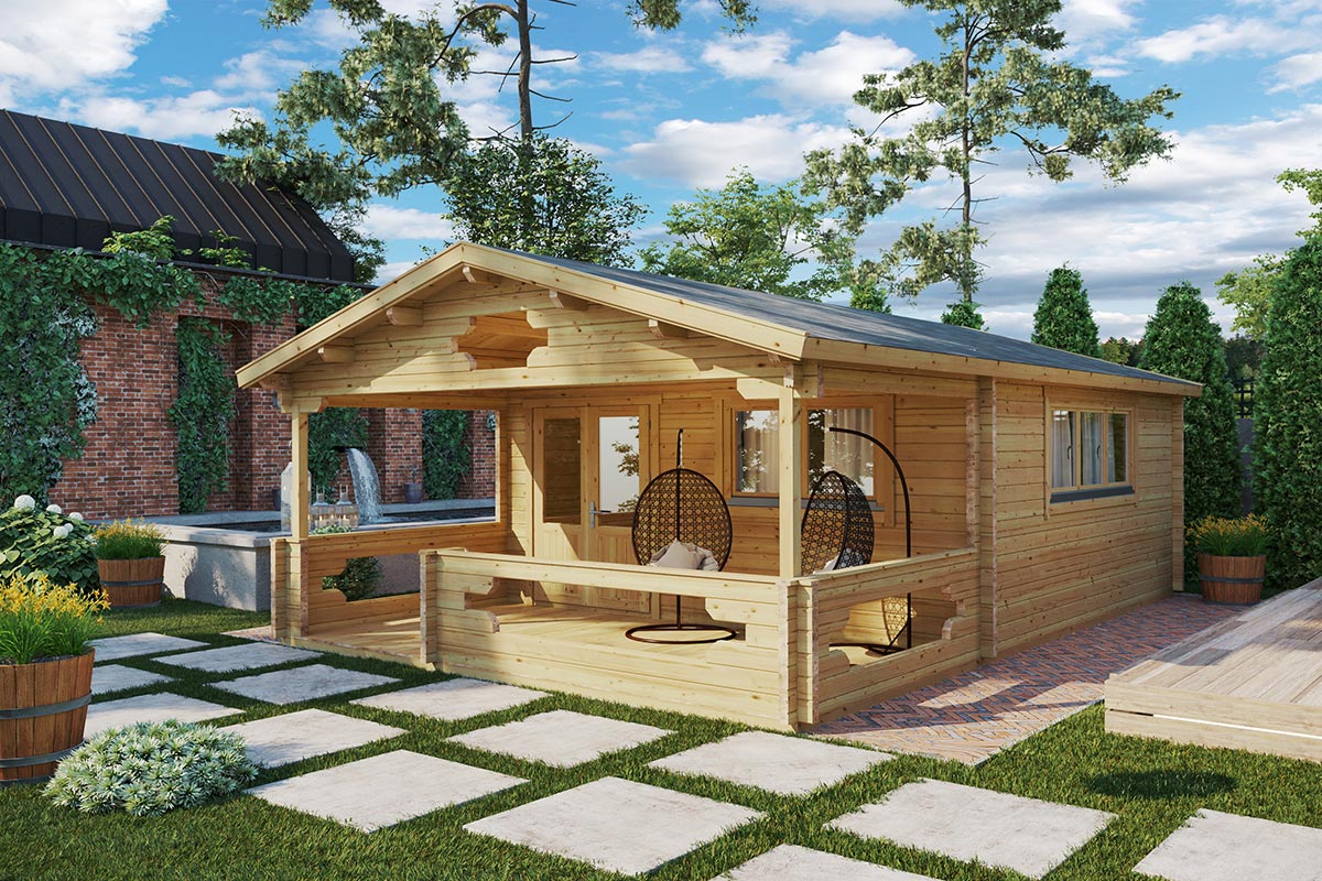Gartenhausli mit Veranda “Armin XL” 5x8m | Großes Gartenhausli mit Veranda | Gartenhausli mit Terrasse und Terrassenüberdachung mit Sonnendach, mit Terrasse Unkategorisiert online kaufen