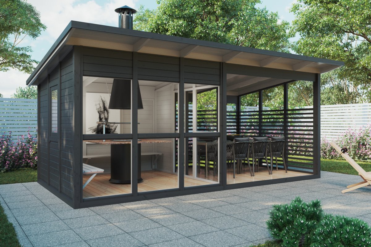 Grillpavillon mit Terrasse “Elias” 6x4m | 6x4m großes Gartenhausli mit Grill | 4x6m großes Gartenhausli aus Holz | Grillpavillon mit Sonnendach, mit Terrasse Unkategorisiert online kaufen Grillpavillon mit Terrasse “Elias” 6x4m | 6x4m großes Gartenhausli mit Grill | 4x6m großes Gartenhausli aus Holz | Grillpavillon mit Sonnendach, mit Terrasse Unkategorisiert online kaufen
