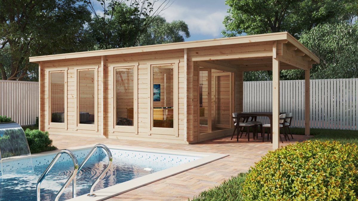 Großes Gartenhausli mit Vordach “David 1” 8x4m | Modernes Gartenhausli aus Holz mit Vordach | Überdachung aus Holz mit Sonnendach Unkategorisiert online kaufen Großes Gartenhausli mit Vordach “David 1” 8x4m | Modernes Gartenhausli aus Holz mit Vordach | Überdachung aus Holz mit Sonnendach Unkategorisiert online kaufen