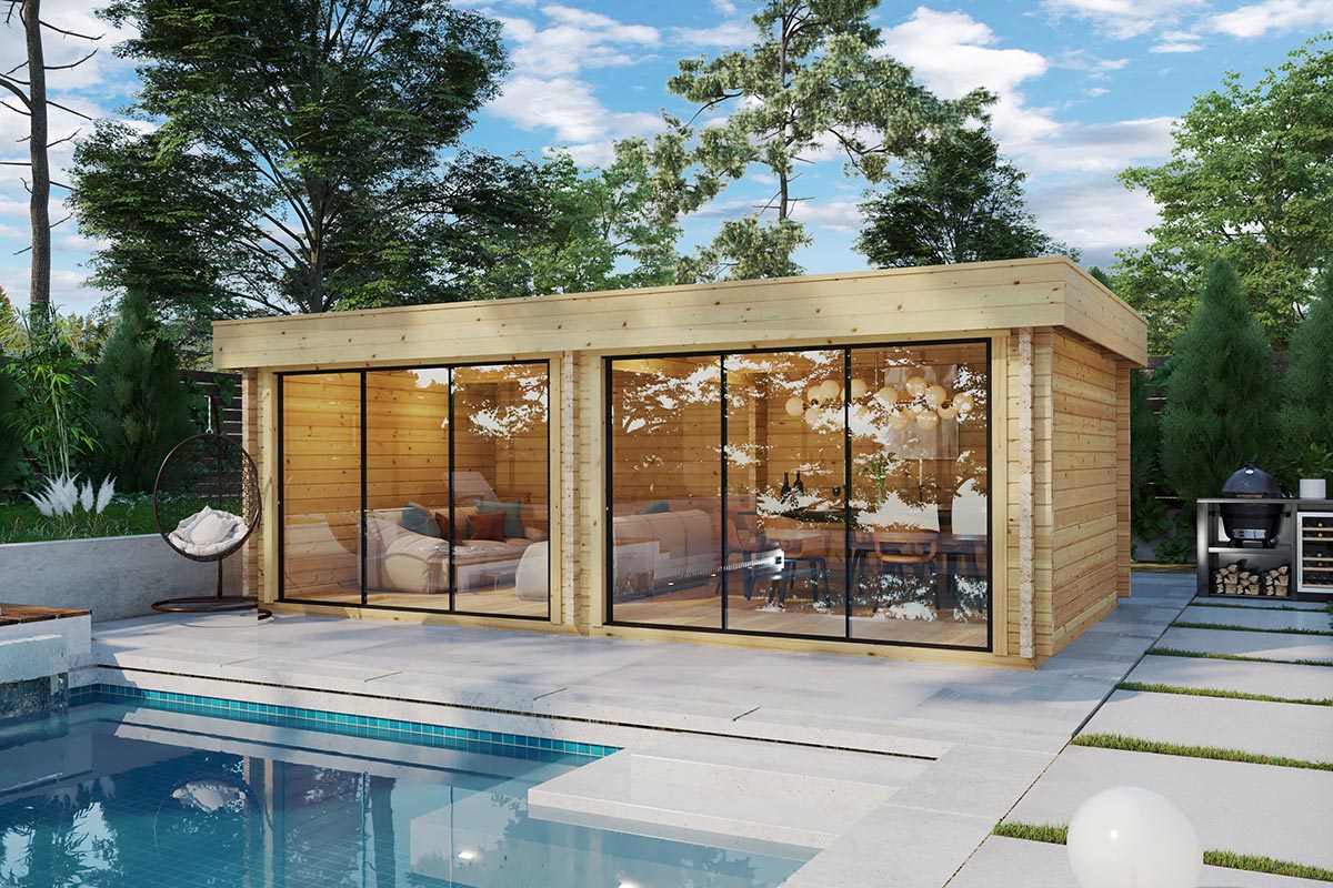Großes modernes Gartenhausli “Roberta” 7x4m | Großes Gartenhausli | Holzhaus mit modernen Aluminium-Schiebetüren Unkategorisiert online kaufen Großes modernes Gartenhausli “Roberta” 7x4m | Großes Gartenhausli | Holzhaus mit modernen Aluminium-Schiebetüren Unkategorisiert online kaufen