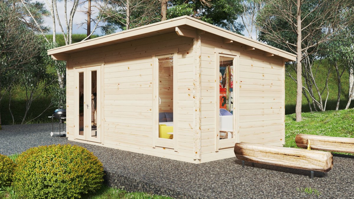 Kleines Ferienhaus-Holzhaus “Mia 2” 5x3m | 3x5m großes Gartenhausli aus Holz | Holzhaus mit 44mm Wandstärke Unkategorisiert online kaufen Kleines Ferienhaus-Holzhaus “Mia 2” 5x3m | 3x5m großes Gartenhausli aus Holz | Holzhaus mit 44mm Wandstärke Unkategorisiert online kaufen